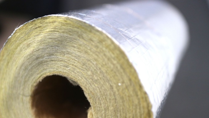 Dämmstoffrolle, Draufsicht Querschnitt