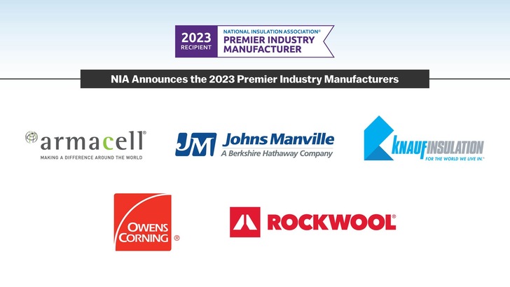 Gewinner des 2023 Premier Industry Manufacturer Awards - © National Insulation Association (NIA)