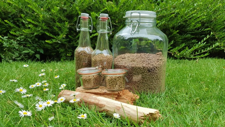 Ligninaerogele in unterschiedlichen Partikelgrößen.