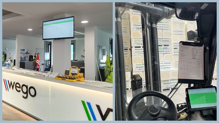 Die X-Press Abholung bei wego und vti funktioniert auf Basis digitaler Kommunikation zwischen Innendienst, Lager und Kunde. Beim Betreten des Abholbüros erkennt der Kunde den Status seiner Bestellung. - © Wego-vti