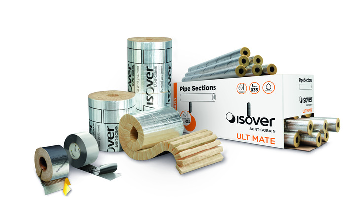 Das Vapor Protect Feuchteschutzsystem von Isover sorgt für Feuchteschutz bei Trinkwasser-, Kühlwasser-, Entwässerungs- und Wechseltemperaturleitungen aus Stahl, Edelstahl, Kupfer, SML und Kunststoff.